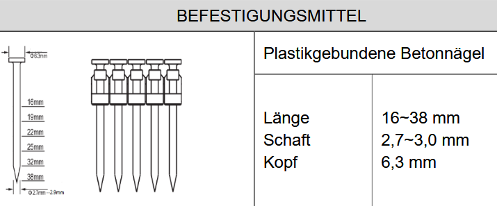 LD40 Akku Betonnagler (Freemann)