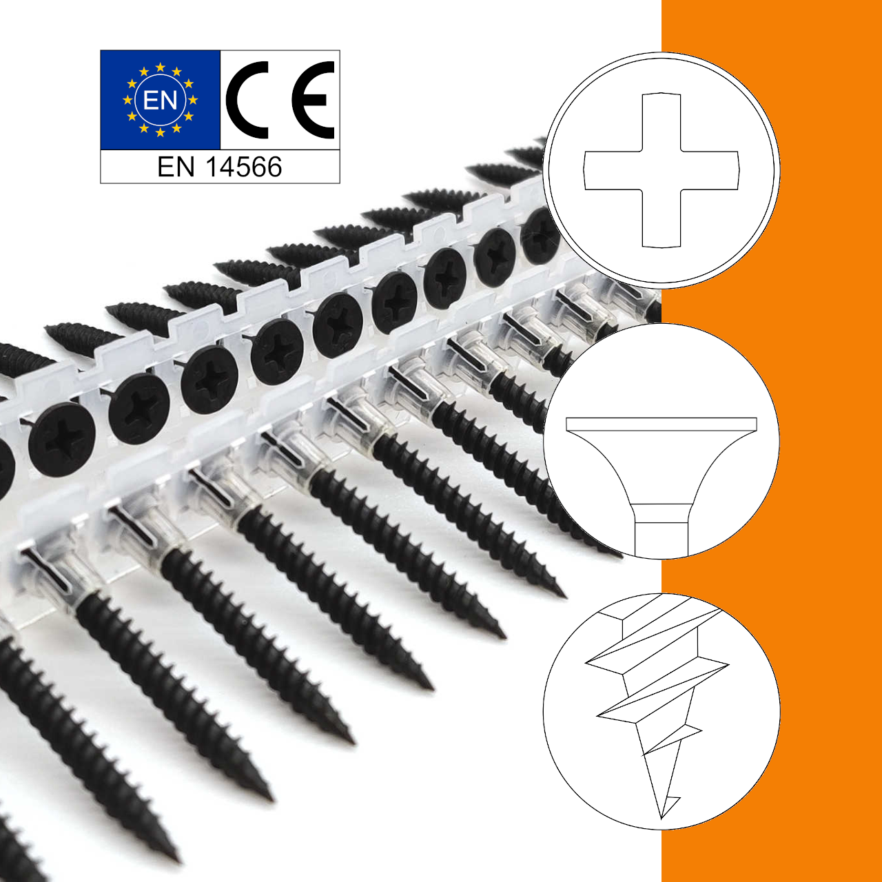 LANGBAND Schnellbauschrauben - Feingewinde